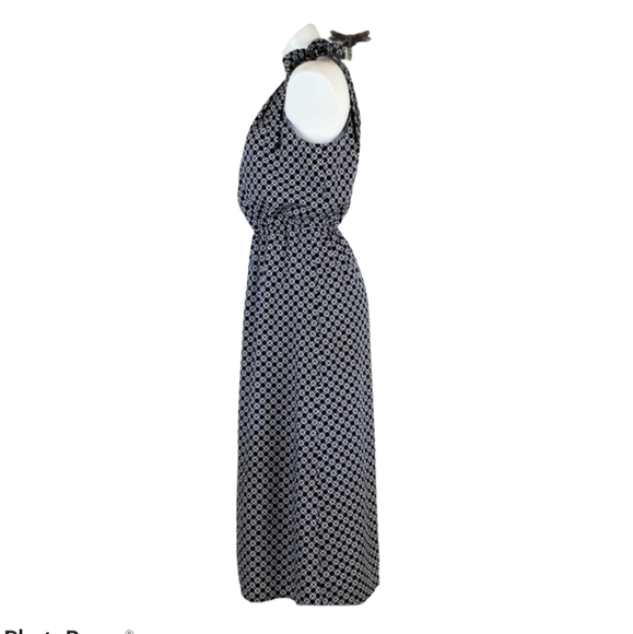 Maison Jules Printed Tie Neck Midi Dress - Picture 4 of 9